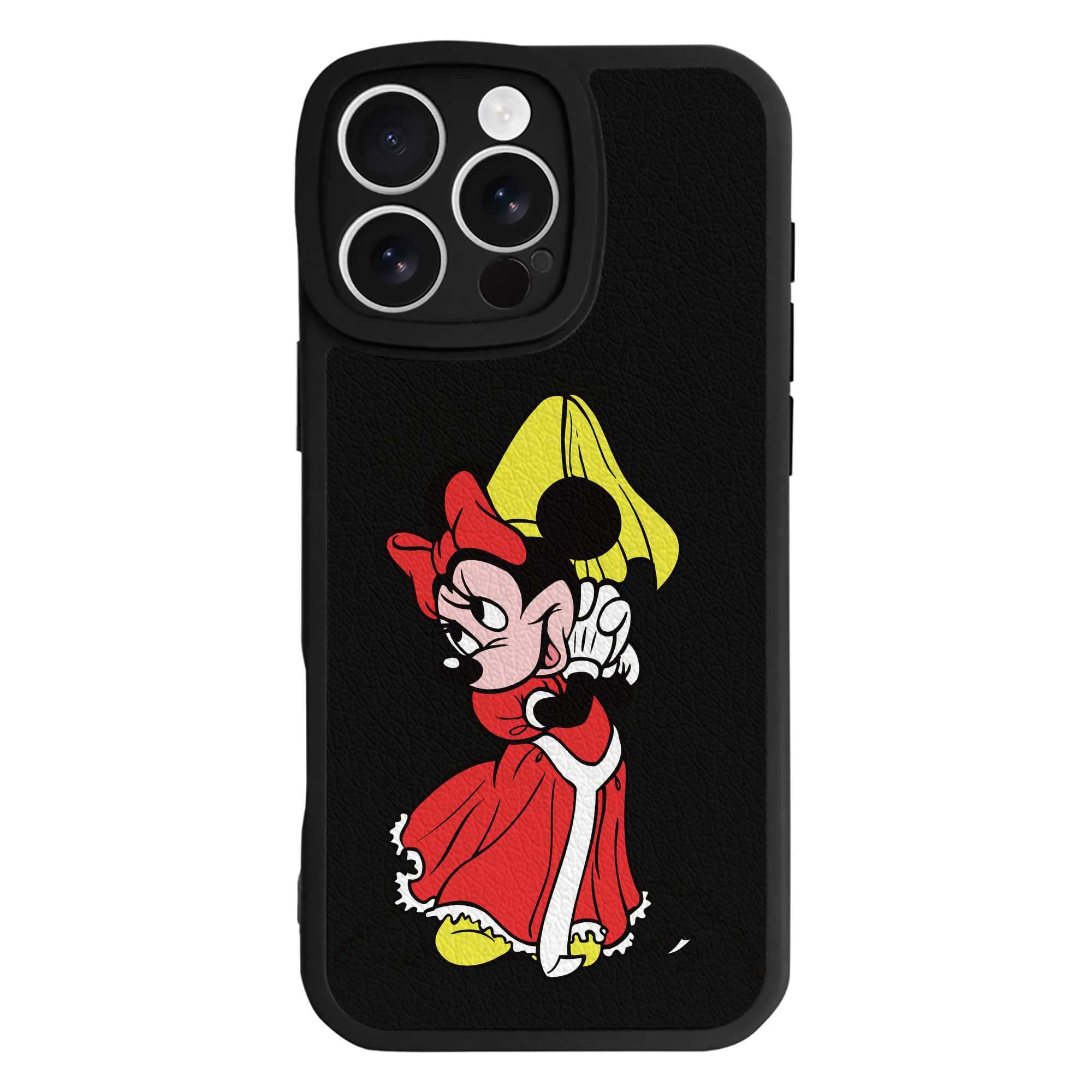 （画像用） ミッキーマウス Mickey Mouse 【iPhone 16シリーズ対応】シリコンスマホケース（レザー調） 材質：シリコン